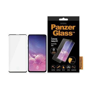 PanzerGlass lekerekített Super+ Samsung Galaxy S10 G973 tokbarát ujjlenyomat-mentes fekete képernyővédő fólia