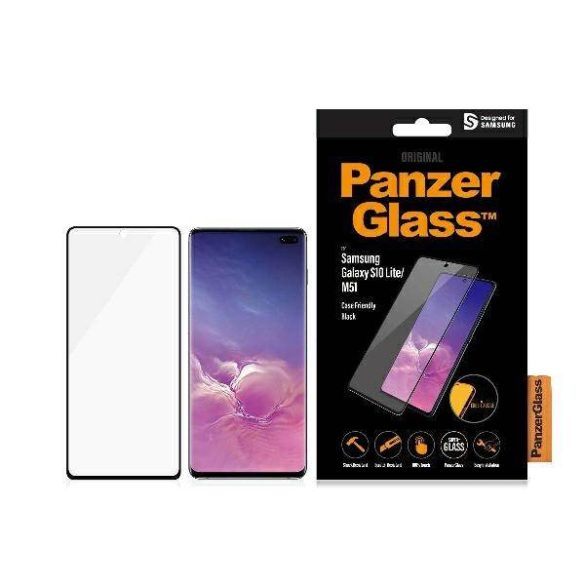 PanzerGlass E2E Super+ Samsung Galaxy S10 Lite CG770/M51 tokbarát fekete kijelzővédő fólia