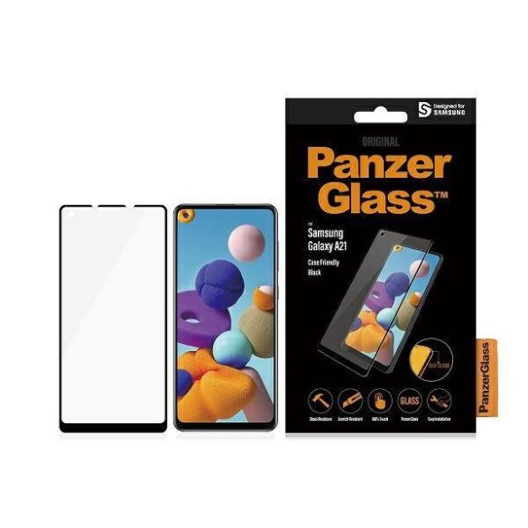 PanzerGlass E2E Regular Samsung Galaxy A21 A215 tokbarát fekete képernyővédő fólia