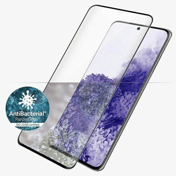 PanzerGlass E2E Microfracture Samsung Galaxy S21 Ultra G998 tokbarát ujjlenyomat-mentes antibakteriális fekete képernyővédő fólia