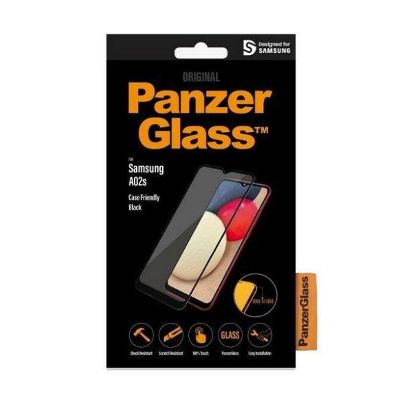PanzerGlass E2E Super+ Samsung Galaxy A02s A025F tokbarát antibakteriális fekete kijelzővédő fólia