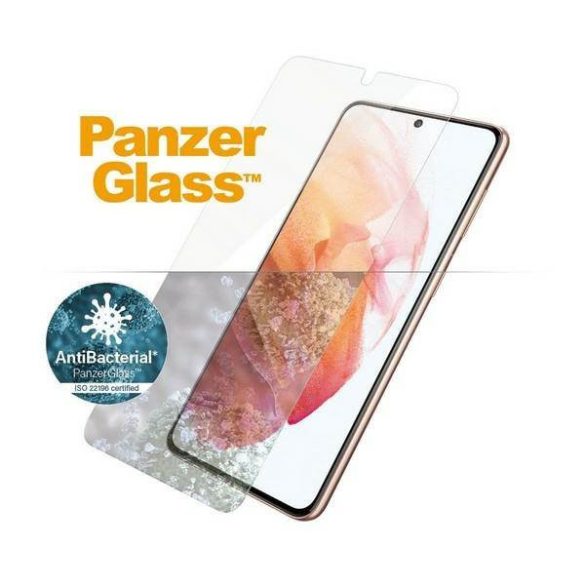 PanzerGlass E2E Microfracture Samsung Galaxy S21 G991 tokbarát ujjlenyomat-mentes antibakteriális fekete képernyővédő fólia