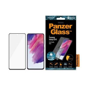 PanzerGlass E2E Microfracture Samsung Galaxy S21 FE tokbarát ujjlenyomat-mentes antibakteriális fekete képernyővédő fólia