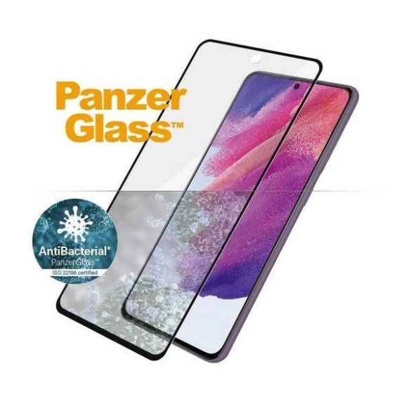 PanzerGlass E2E Microfracture Samsung Galaxy S21 FE tokbarát ujjlenyomat-mentes antibakteriális fekete képernyővédő fólia
