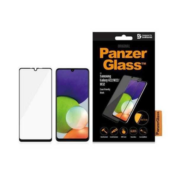 PanzerGlass E2E Regular Samsung Galaxy A22 4G A225 M22/M32 tokbarát fekete kijelzővédő fólia