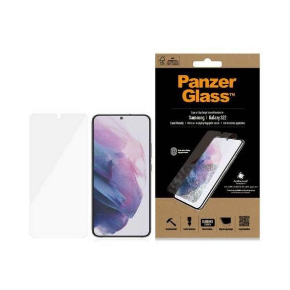 PanzerGlass E2E Microfracture Samsung S22 G901 tokbarát antibakteriális fekete képernyővédő fólia