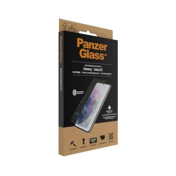 PanzerGlass E2E Microfracture Samsung Galaxy S22 G901 tokbarát antibakteriális fekete képernyővédő fólia