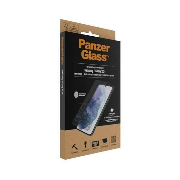 PanzerGlass E2E Microfracture Samsung Galaxy S22+ G906 tokbarát antibakteriális fekete képernyővédő fólia