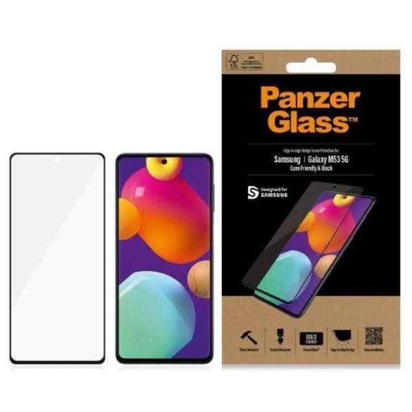 PanzerGlass E2E Regular Samsung Galaxy M53 tokbarát fekete képernyővédő fólia