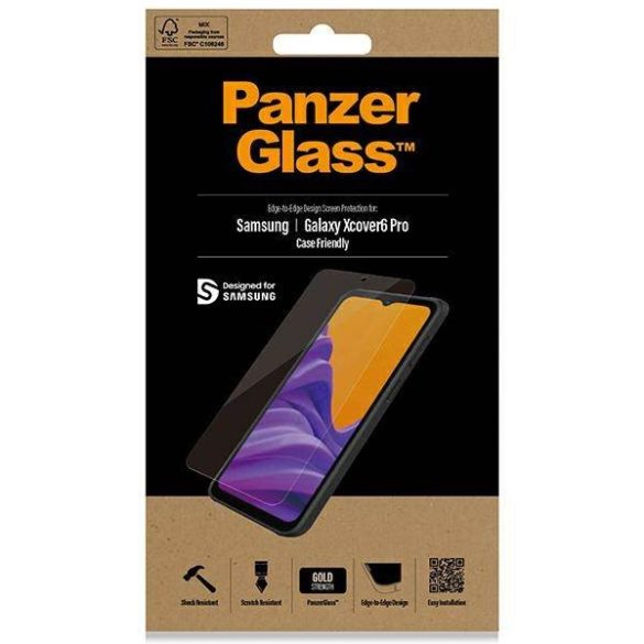 PanzerGlass E2E Samsung Galaxy Xcover6 Pro antibakteriális tokbarát képernyővédő fólia
