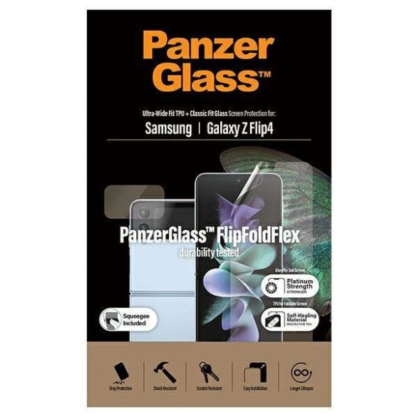 PanzerGlass Ultra-Wide Galaxy Z Flip4 antibakteriális + Classic Fit képernyővédő fólia