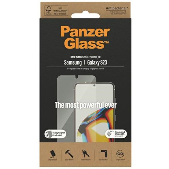 PanzerGlass Ultra-Wide Fit Samsung Galaxy S23 S911 képernyővédelem 7315 applikátorral fólia
