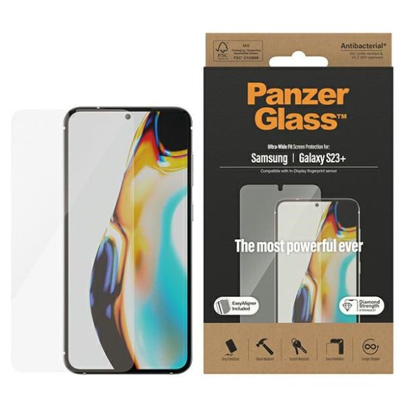 PanzerGlass Ultra-Wide Fit Samsung Samsung Galaxy S23+ S916 képernyővédelem 7316 applikátorral fólia