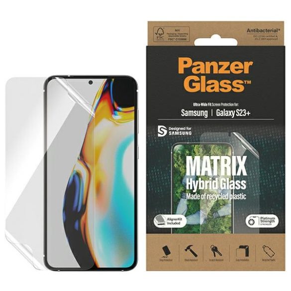 PanzerGlass Matrix Samsung Samsung Galaxy S23+ S916 képernyővédelem 7319 pozícionálóval fólia