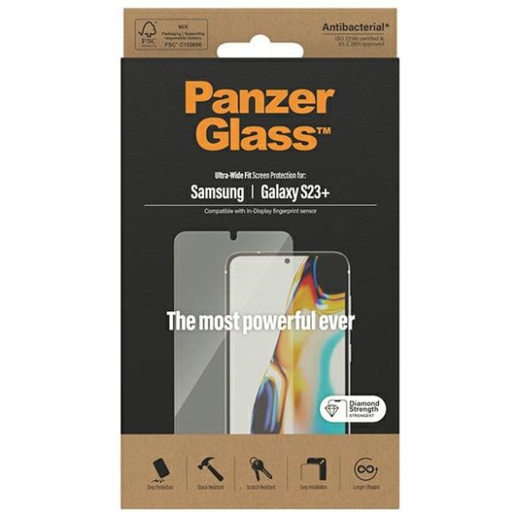 PanzerGlass Ultra-Wide Fit Samsung Samsung Galaxy S23+ S916 képernyővédelem 7323 fólia