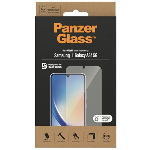 PanzerGlass Ultra-Wide Fit Samsung Galaxy A34 5G A346 képernyővédelem 7327 fólia