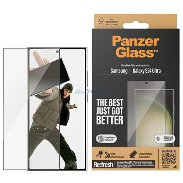 PanzerGlass Ultra-Wide Fit üvegfólia felhelyezést segítő applikátorral Samsung Galaxy S24 Ultra