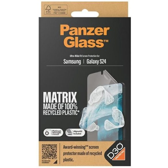 PanzerGlass Ultra-Wide Fit Matrix Screen Protection fólia felhelyezést segítő applikátorral Samsung Galaxy S24