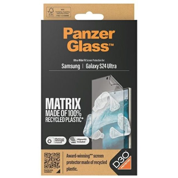 PanzerGlass Ultra-Wide Fit Matrix Screen Protection fólia felhelyezést segítő applikátorral Samsung Galaxy S24 Ultra