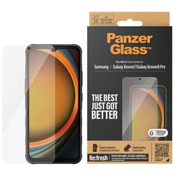 PanzerGlass Ultra-Wide Fit üvegfólia újrahasznosított üvegből Samsung Galaxy Xcover7/ Xcover6 Pro