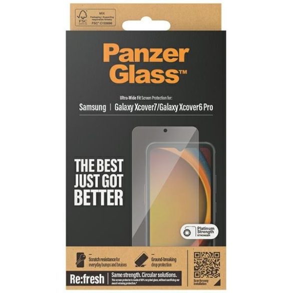 PanzerGlass Ultra-Wide Fit üvegfólia újrahasznosított üvegből Samsung Galaxy Xcover7/ Xcover6 Pro