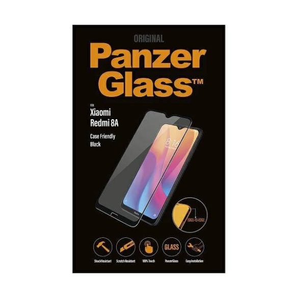 PanzerGlass E2E Regular edzett üveg fekete szegéllyel Xiaomi Redmi 8A