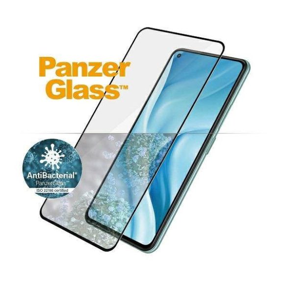 PanzerGlass E2E Regular Xiaomi Mi 11 Lite 5G, tokbarát antibakteriális fekete képernyővédő fólia