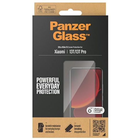 PanzerGlass Ultra-Wide Fit Xiaomi 13T / 13T Pro Antibakteriális fekete fólia