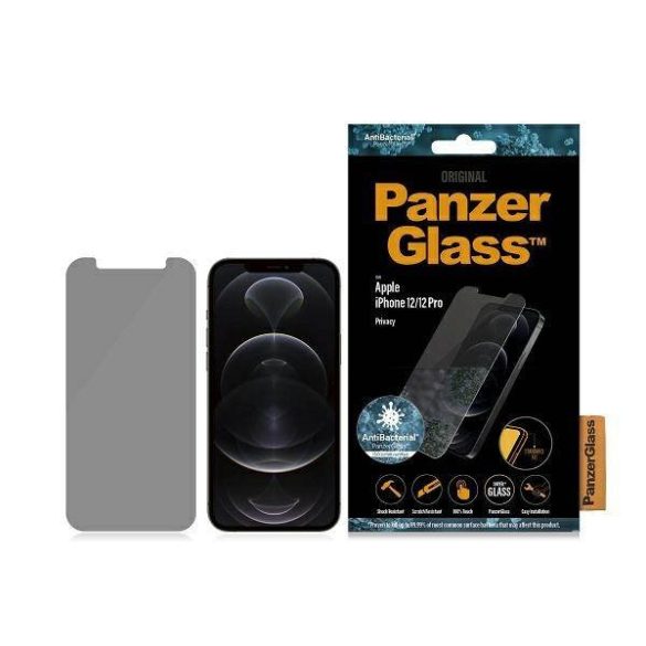 PanzerGlass Standard Super+ iPhone 12/12 Pro Privacy antibakteriális képernyővédő fólia