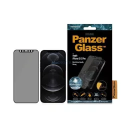   PanzerGlass E2E Super+ iPhone 12/12 Pro tokbarát antibakteriális mikrofraktúrás Privacy fekete kijelzővédő fólia