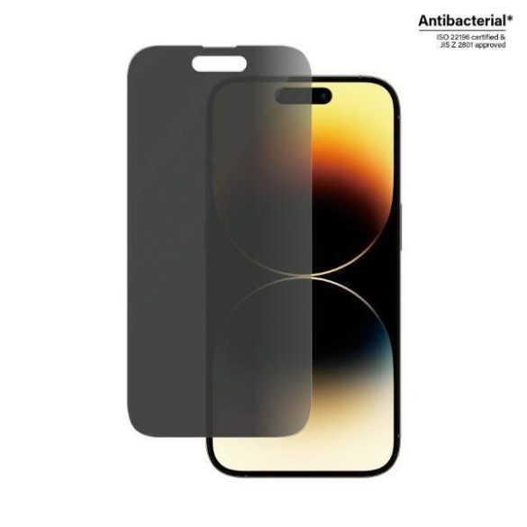 PanzerGlass Classic Fit iPhone 14 Pro 6,1" Privacy Screen Protection antibakteriális képernyővédő fólia