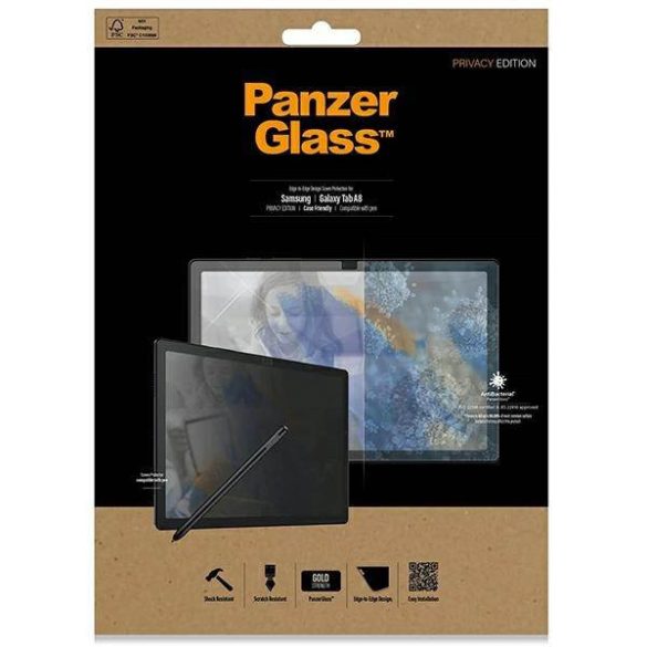 PanzerGlass E2E Samsung Tab A8 antibakteriális tokbarát képernyővédő fólia