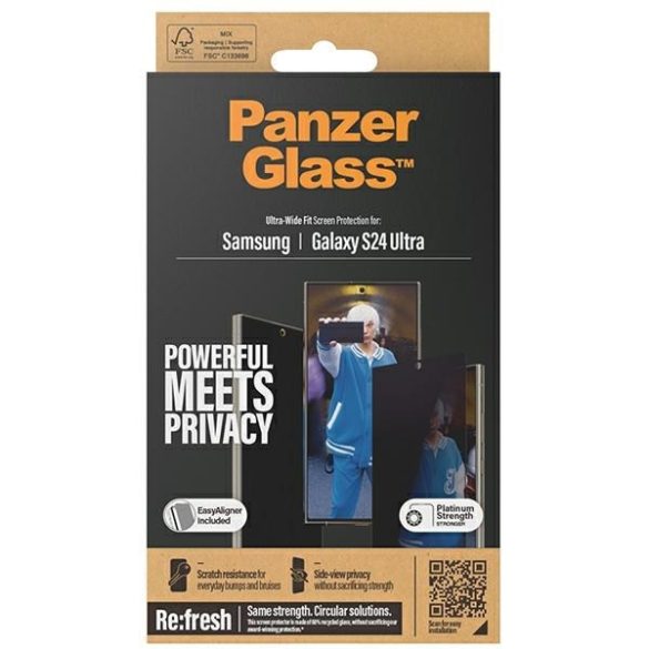 PanzerGlass Ultra-Wide Fit betkintésvédett üvegfólia felhelyezést segítő applikátorral Samsung Galaxy S24 Ultra