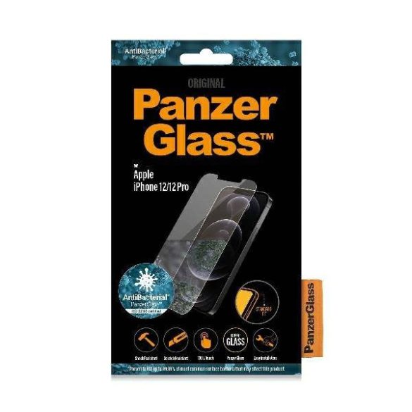 PanzerGlass Pro Standard Super+ iPhone 12/12 Pro antibakteriális képernyővédő fólia