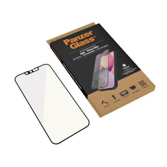 PanzerGlass E2E Anti-Bluelight iPhone 13 Mini 5,4" tokbarát antibakteriális mikrofraktúrás fekete Pro2756 képernyővédő fólia