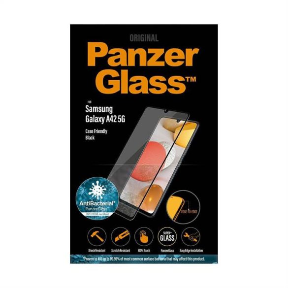 PanzerGlass E2E Super+ Samsung Galaxy A42 5G A426 tokbarát antibakteriális fekete képernyővédő fólia