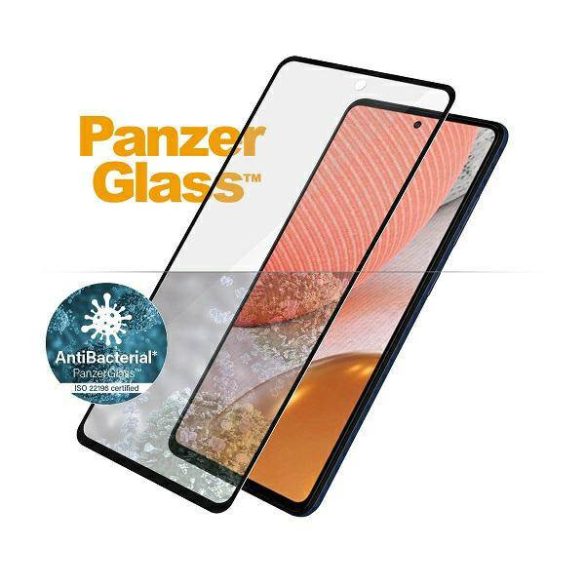 PanzerGlass E2E Microfracture Samsung A72 A725 tokbarát antibakteriális fekete képernyővédő fólia