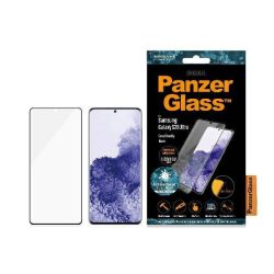   PanzerGlass PRO Curved Microfracture antibakteriális fekete szegéllyel Samsung Galaxy S21 Ultra