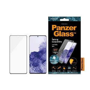 PanzerGlass PRO Curved Microfracture antibakteriális fekete szegéllyel Samsung Galaxy S21 Ultra