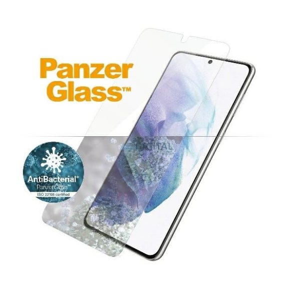 PanzerGlass E2E Microfracture antibakteriális fekete szegéllyel Samsung Galaxy S21 Plus