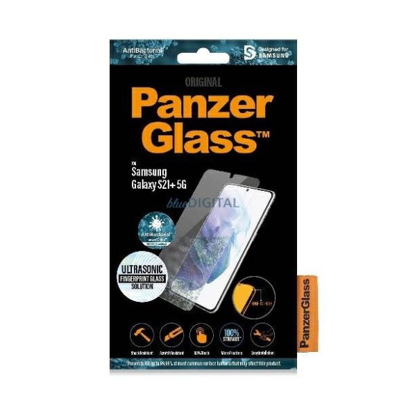 PanzerGlass E2E Microfracture antibakteriális fekete szegéllyel Samsung Galaxy S21 Plus