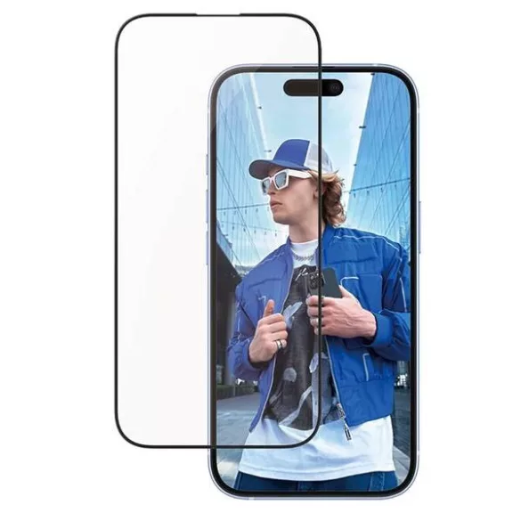 PanzerGlass AluminumFrame edzett üveg fekete szegéllyel iPhone 15/16