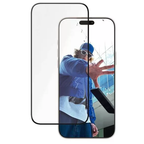 PanzerGlass Ceramic Screen Protector kerámiaüveg fekete szegéllyel felhelyezést segítő kerettel iPhone 16 Pro Max