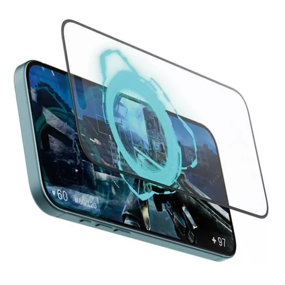 PanzerGlass Gaming matt edzett üveg fekete szegéllyel felhelyezést segítő kerettel iPhone 15 Plus/16 Plus