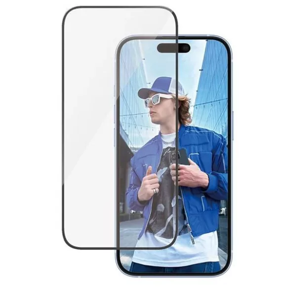 PanzerGlass Ultra-Wide Fit edzett üveg fekete szegéllyel iPhone 15/16