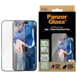   PanzerGlass Ultra-Wide Fit edzett üveg fekete szegéllyel iPhone 16 Plus