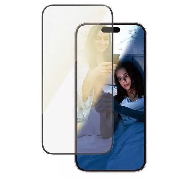 PanzerGlass EyeCare tükröződésmentes kékfény szűrős edzett üveg fekete szegéllyel iPhone 15 Plus/16 Plus