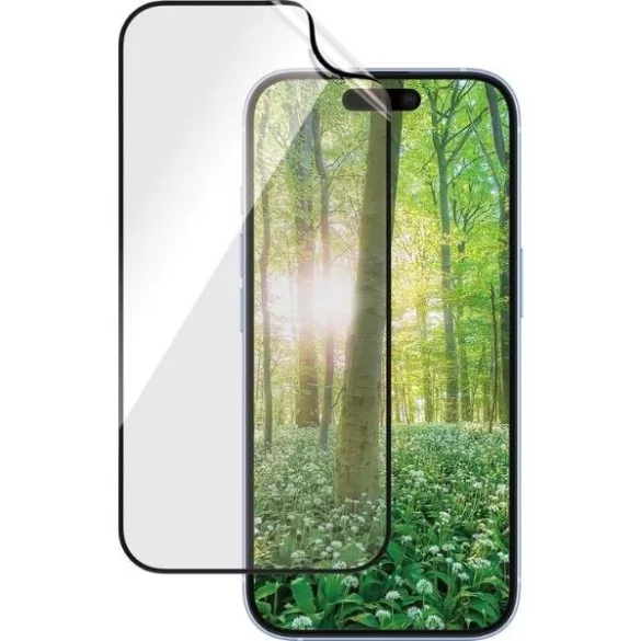 PanzerGlass Matrix újrahasznosított fólia fekete szegéllyel iPhone 16