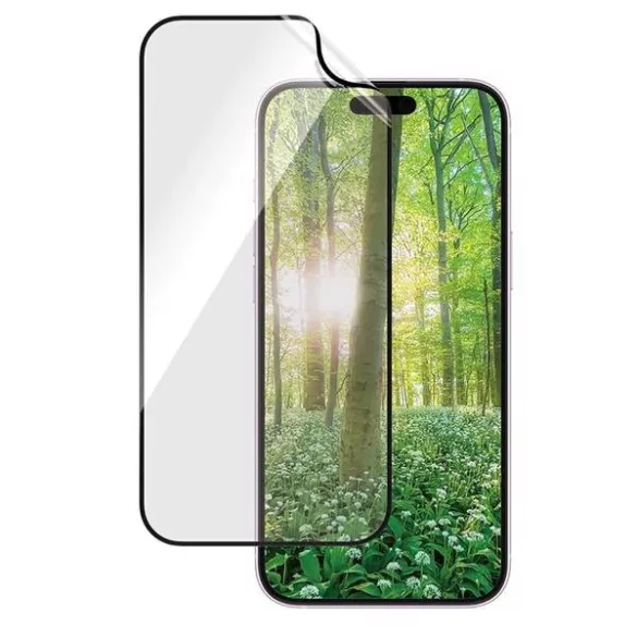 PanzerGlass Matrix újrahasznosított fólia fekete szegéllyel iPhone 15 Plus/16 Plus
