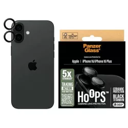   PanzerGlass Hoops Ceramic kamera lencse védő kerámiaüveg fekete szegéllyel iPhone 16/16 Plus